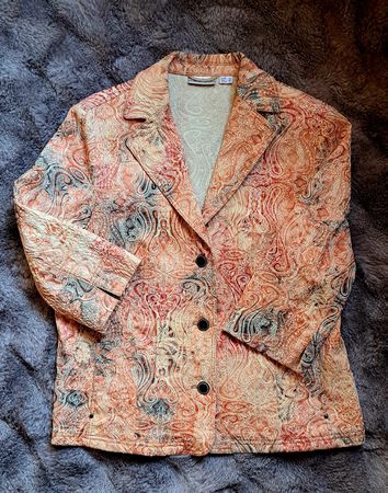 Damen Blazer Gelco gemustert orange Grösse 42 gebraucht