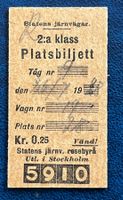 Billet train vintage Suédois