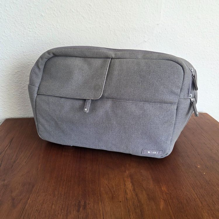 Black Waxed Canvas & Black Leather Camera Bag Insert by Cam-in