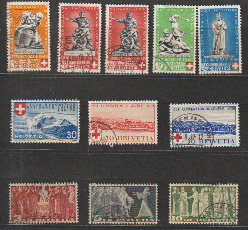 Alle Briefmarken: Suisse 1940 Helvetia – Gebraucht aus Crans-Montana von kira56
