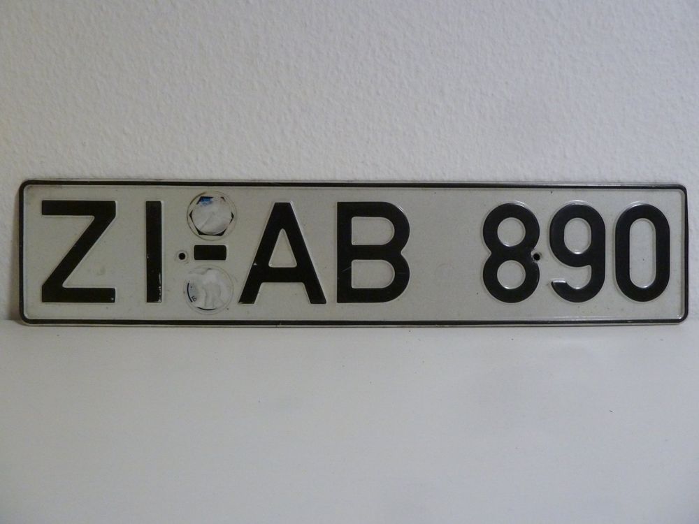Nummernschild / Kfz-Kennzeichen Deutschland ZI-AB 890