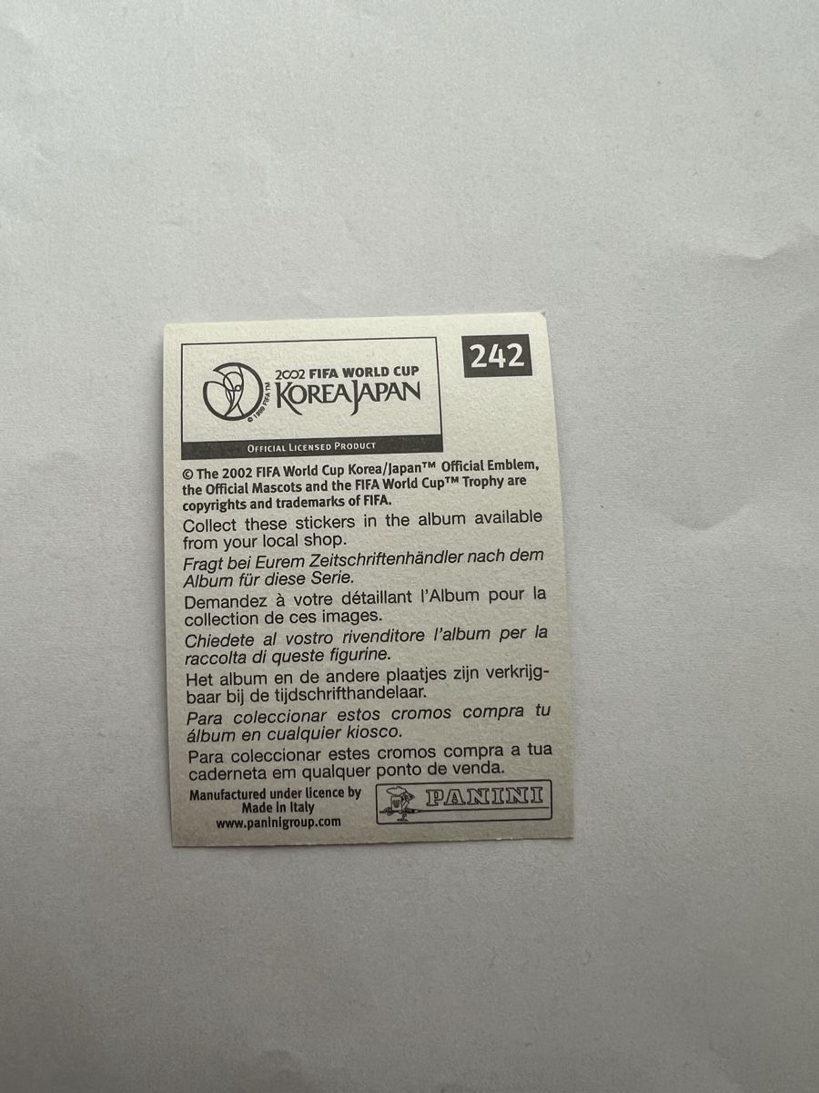 Panini Carte collezionabili: Panini WM02 Bild – Usato da Willisau venduto da Neiro77 1