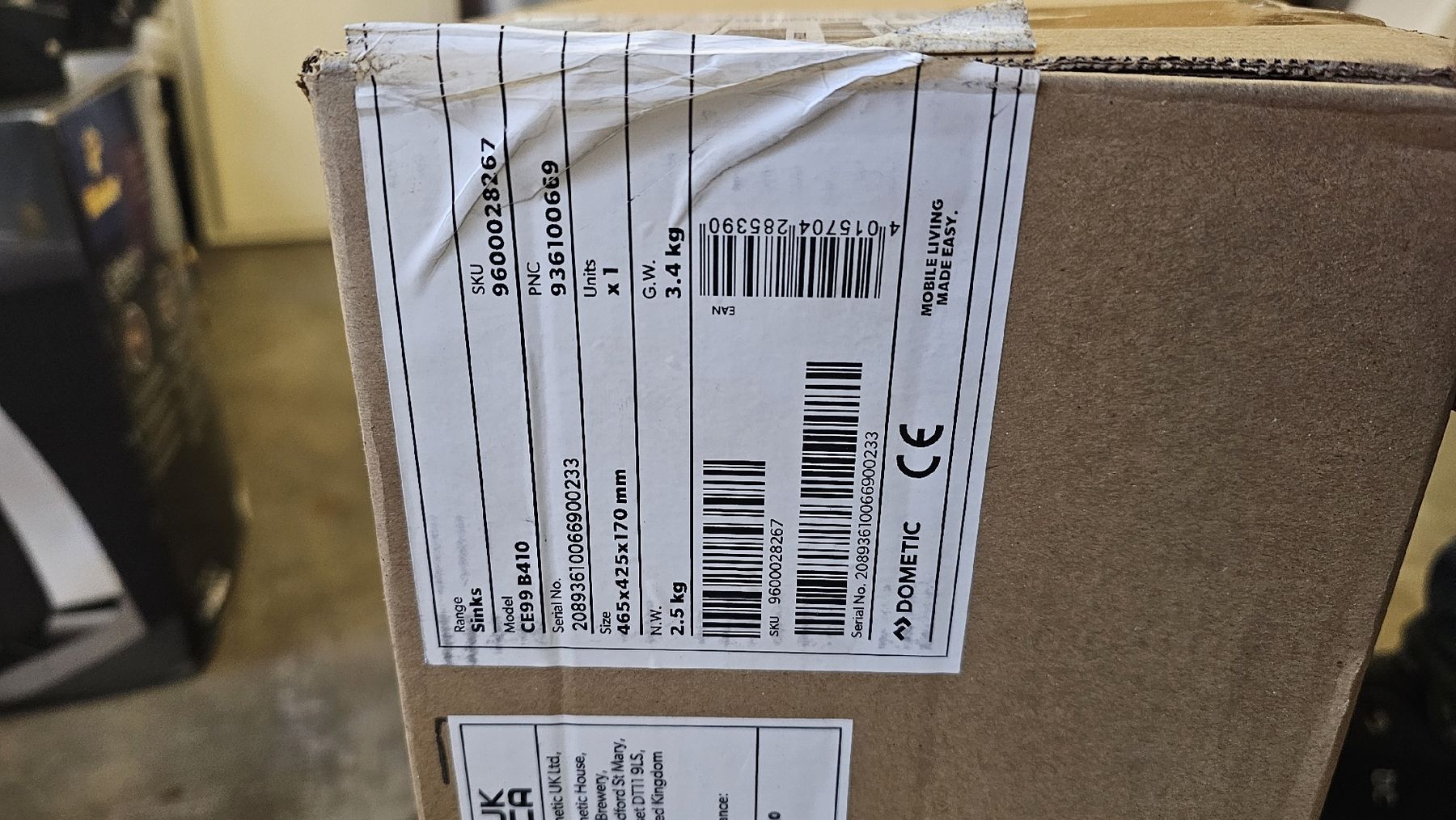 Elettrodomestici da cucina: DOMETIC ECKIGE SPÜLE MIT GLASABDECKUNG CE-99 B410 – Nuovo e nell'imballaggio originale da Basel venduto da sai_8fgj 2