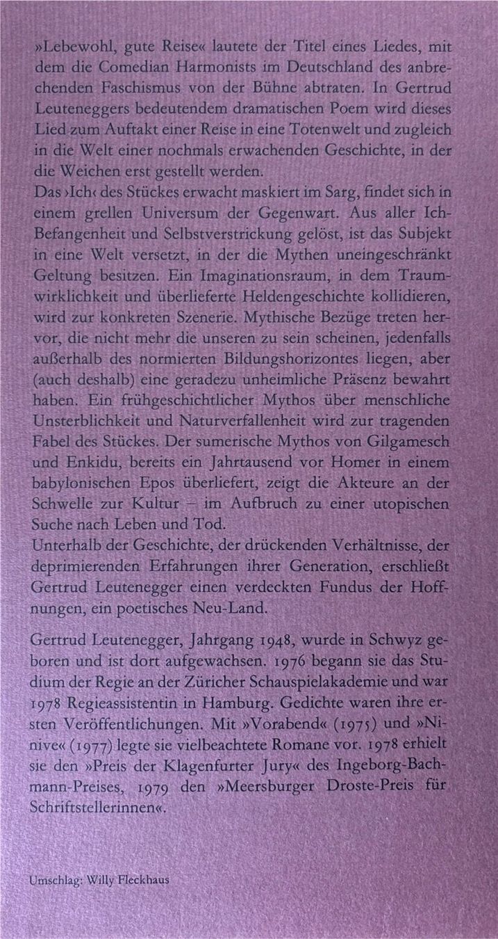 Libri: Leutenegger Gertrud, Lebewohl, Gute Reise – Nuovo (secondo la descrizione) da Sarnen venduto da Livres 1