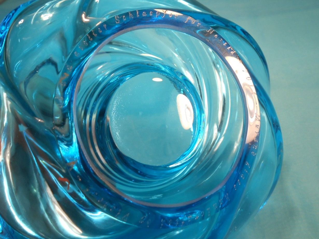 Murano Portacandele: Teelicht, hellblau, Dm: 17.5cm, Murano, signiert – Nuovo (secondo la descrizione) da Bellach venduto da JingleCherry 2