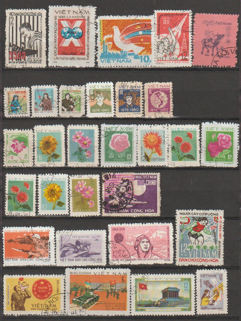 Alle Briefmarken: Vietnam timbres 1945-1987 – Gebraucht aus Crans-Montana von kira56