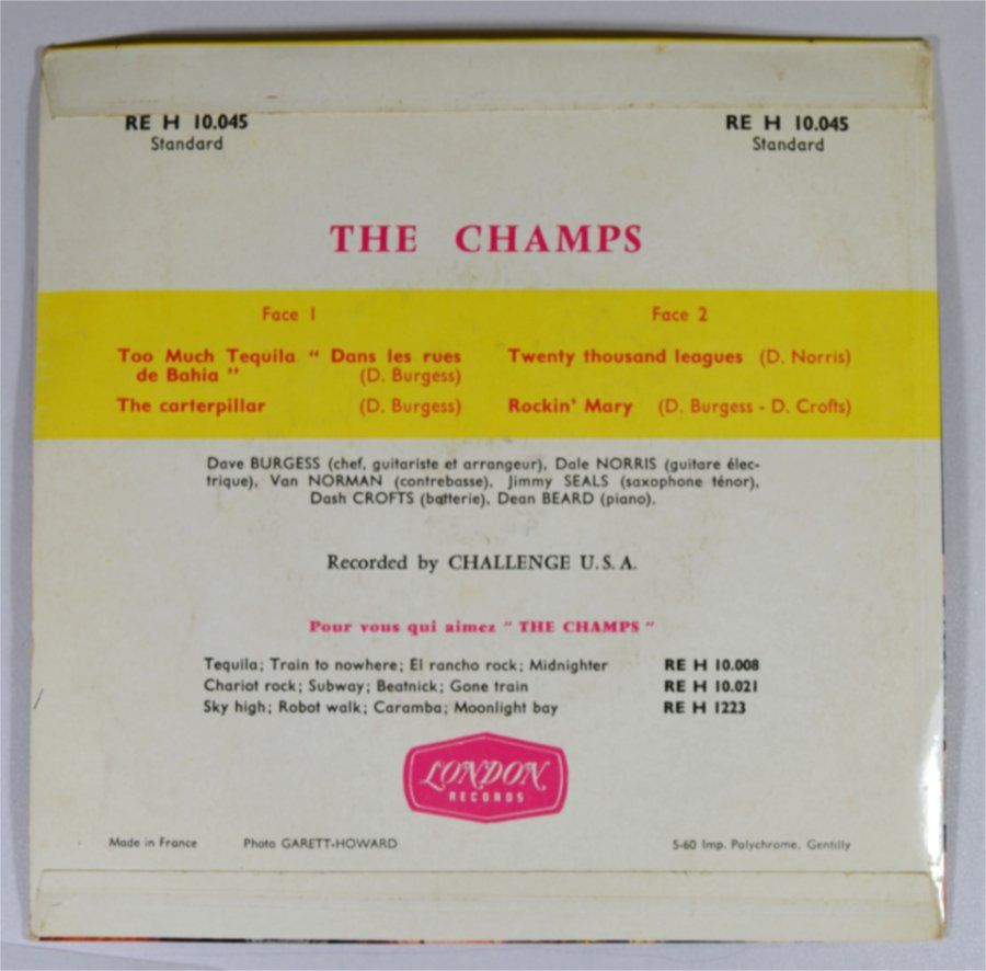 Schallplatten: Single: THE CHAMPS - Tequila + COVER Too Much Tequila – Gebraucht aus Frenkendorf von Yard-Sale-2000 3
