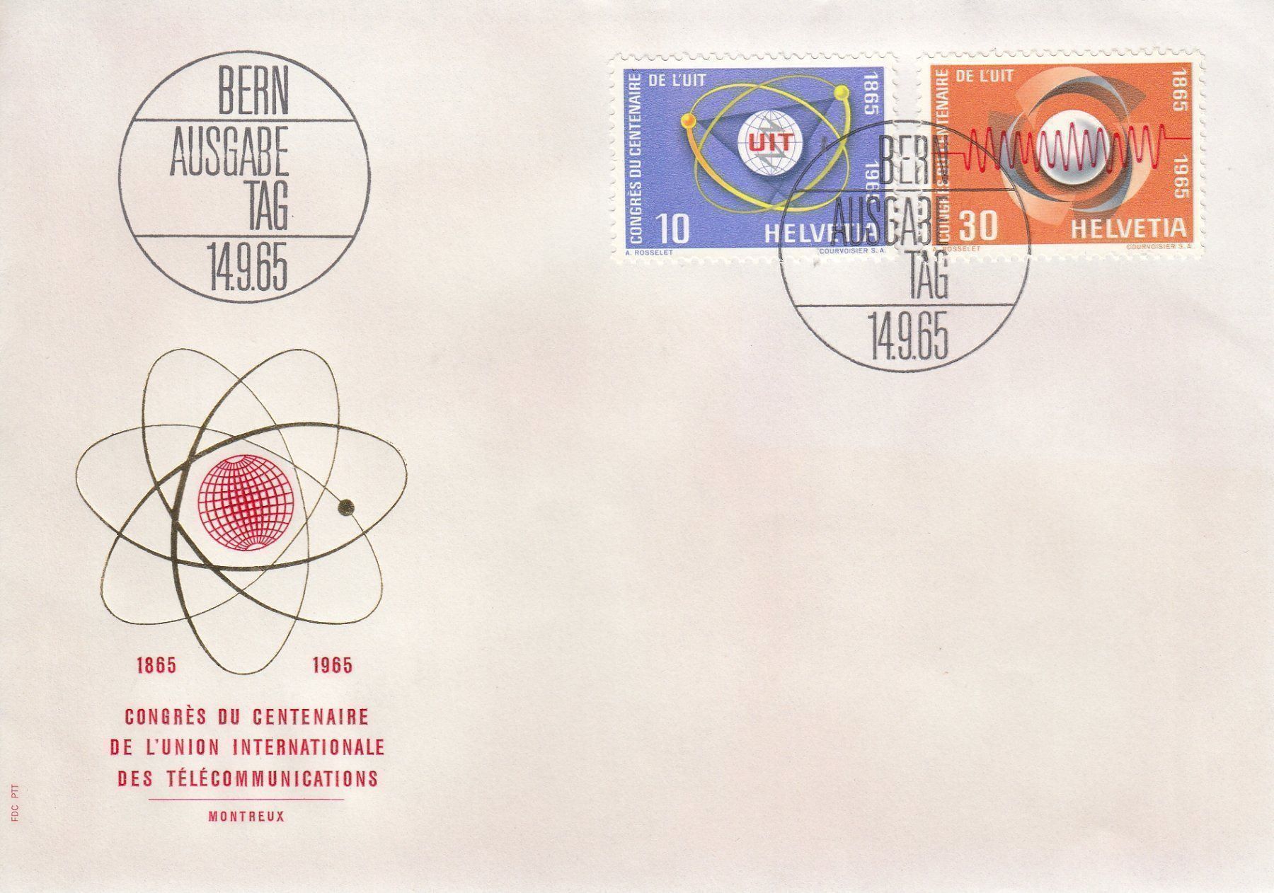 Tutti i francobolli: 1965 UIT FDC 14.09.1965 Bern – Usato da Spreitenbach venduto da Mustang_1105