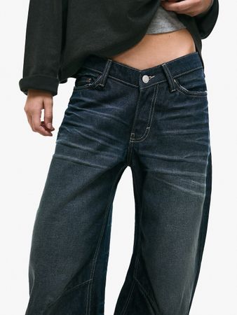 Jeans Bershka Baggy Jeans in Navy taglia 36