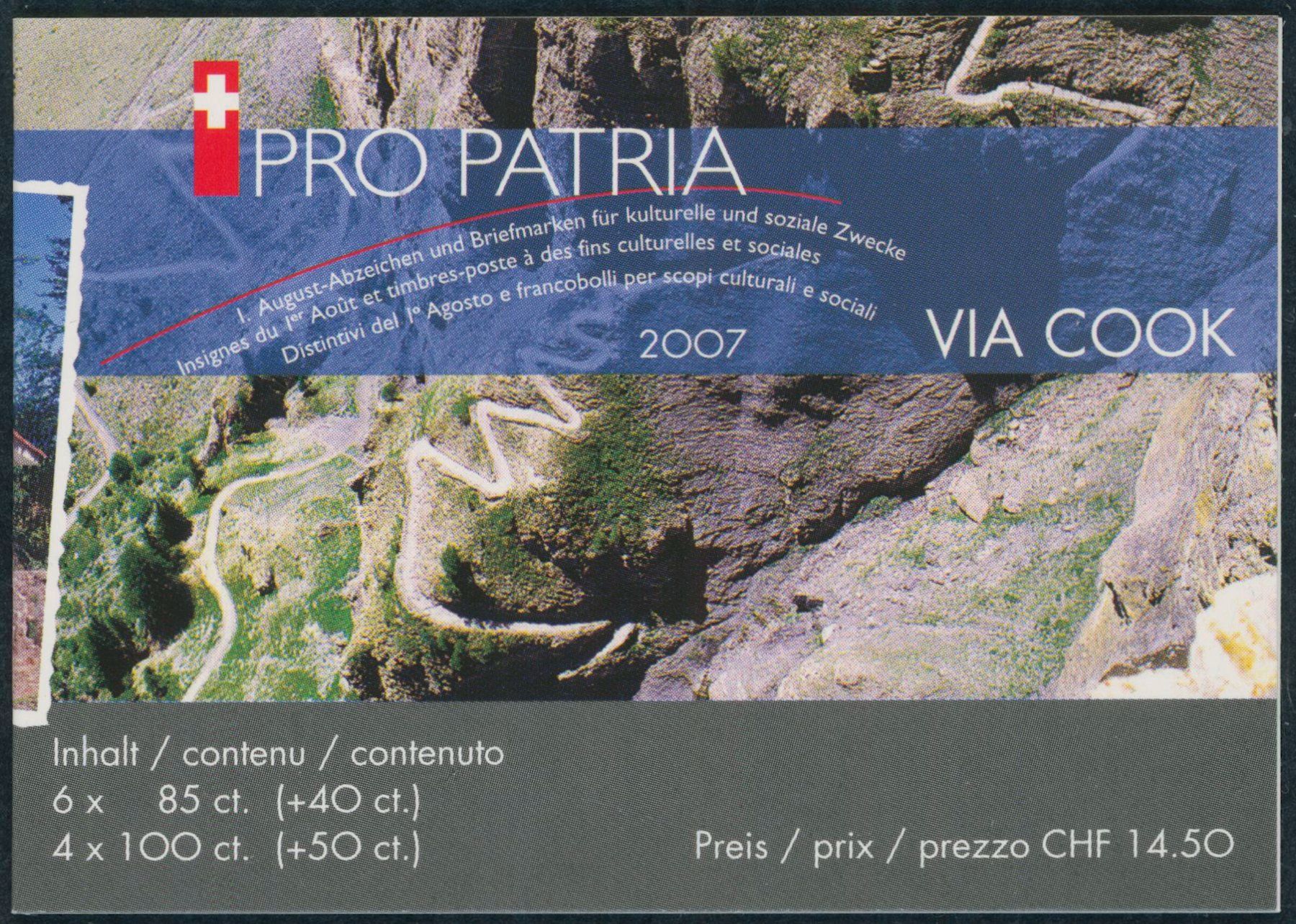 Tutti i francobolli: 2007 - Pro Patria - Markenheftchen - Ersttag ET – Usato da Schindellegi venduto da leecollect
