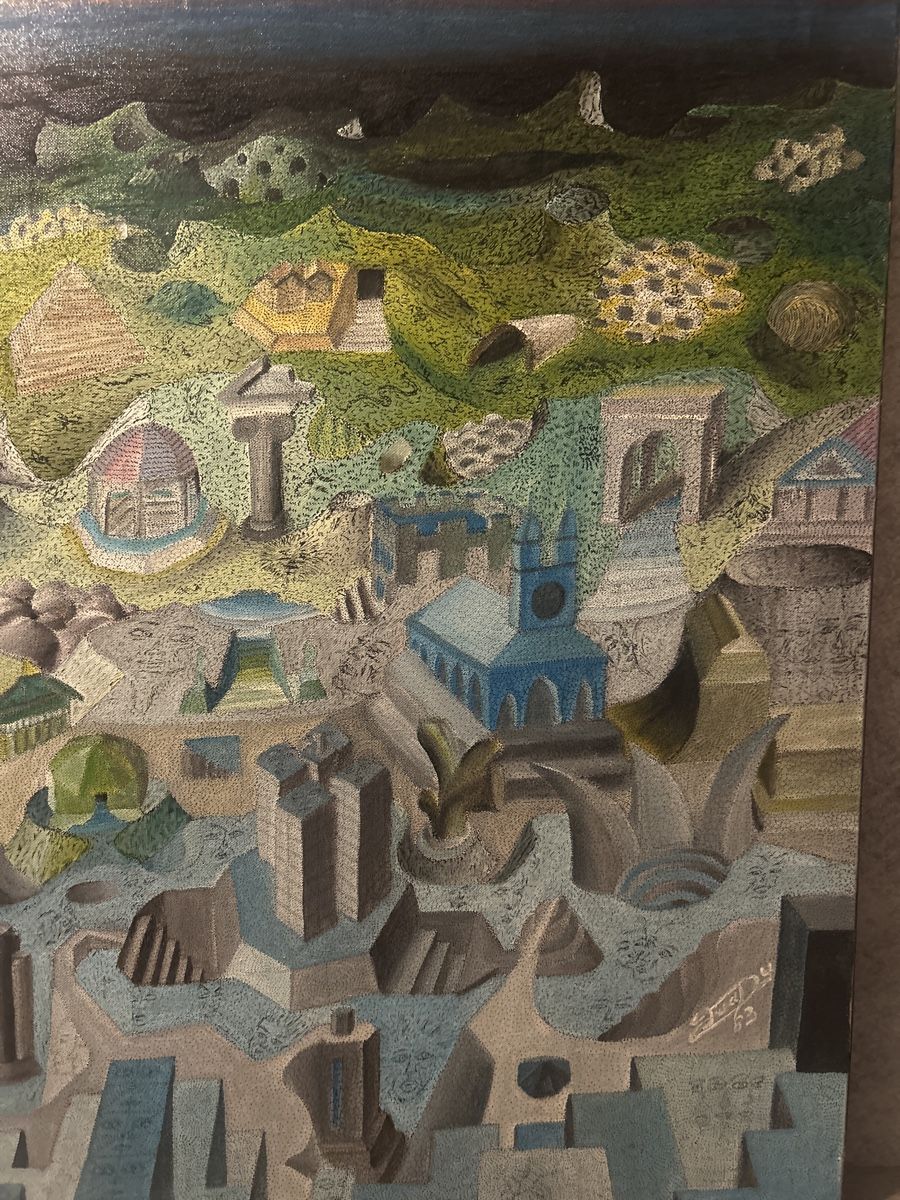 Dipinti: Gemälde, signiert datiert 83 Freddy Gerber – Usato da Glarus venduto da KunstWerkEr-LS87 3