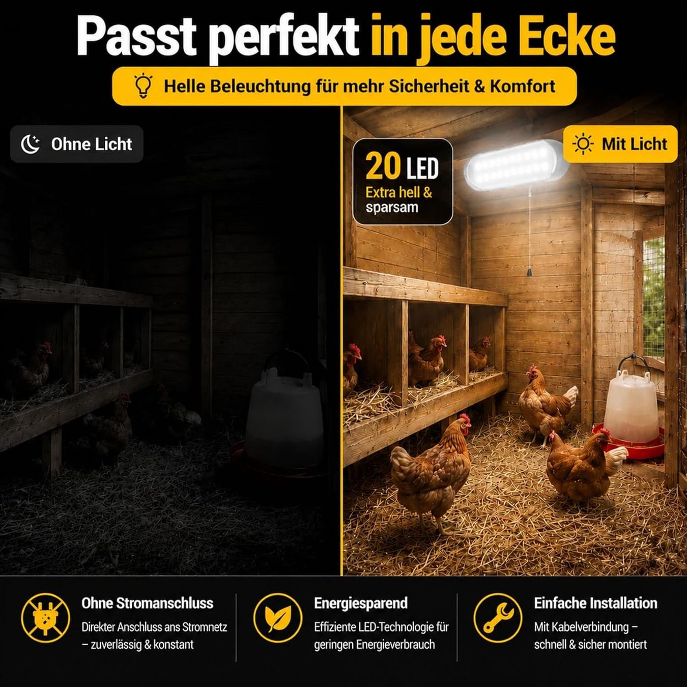 Lampade: Solar Hängelampe 20LED IP65 Wasserdicht Garten – Nuovo e nell'imballaggio originale da Schaffhausen venduto da AllesMussRaus60 2