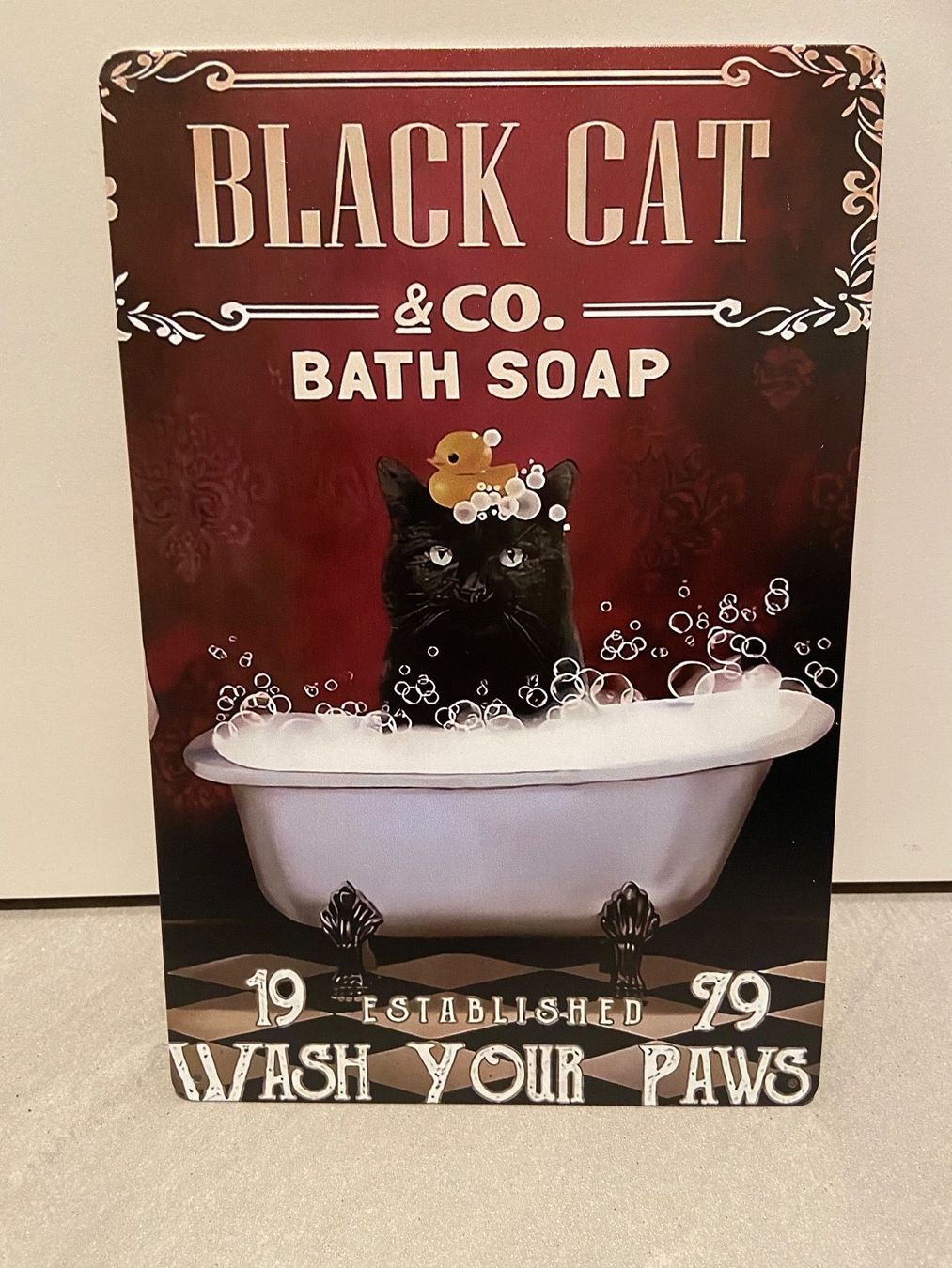 Schilder: BLACK CAT & CO. BATH SOAP Vintage Blechschild Neu – Neu und originalverpackt aus Seon von Aaargauer01 3