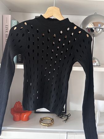 Rave Festival Schwarz Cut-out-Optik Zara H&M bershka y2k 