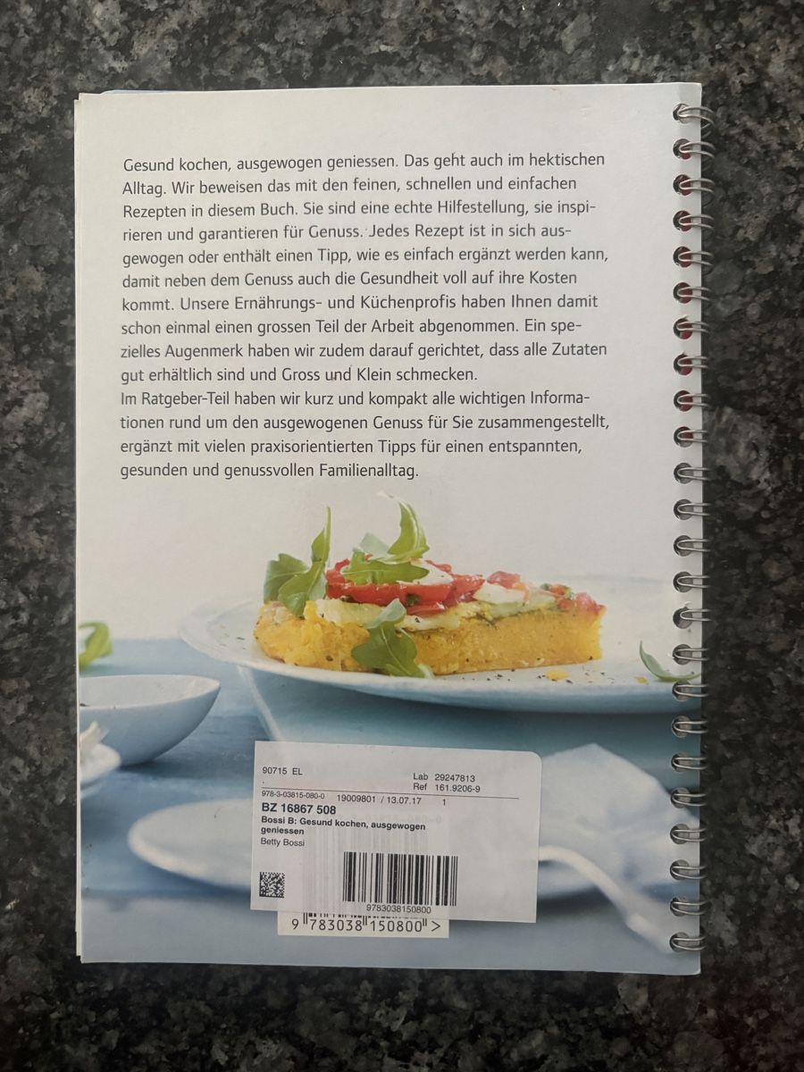 Bücher: Betty Bossi Gesund Kochen Kochbuch Ringbindung – Neu (gemäss Beschreibung) aus Spiez von nomii20 1