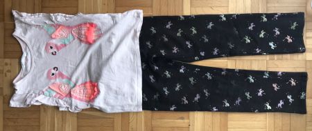 T-Shirt + Leggins H&M (Papagei / Einhorn) Gr.122 -Porto 3.40