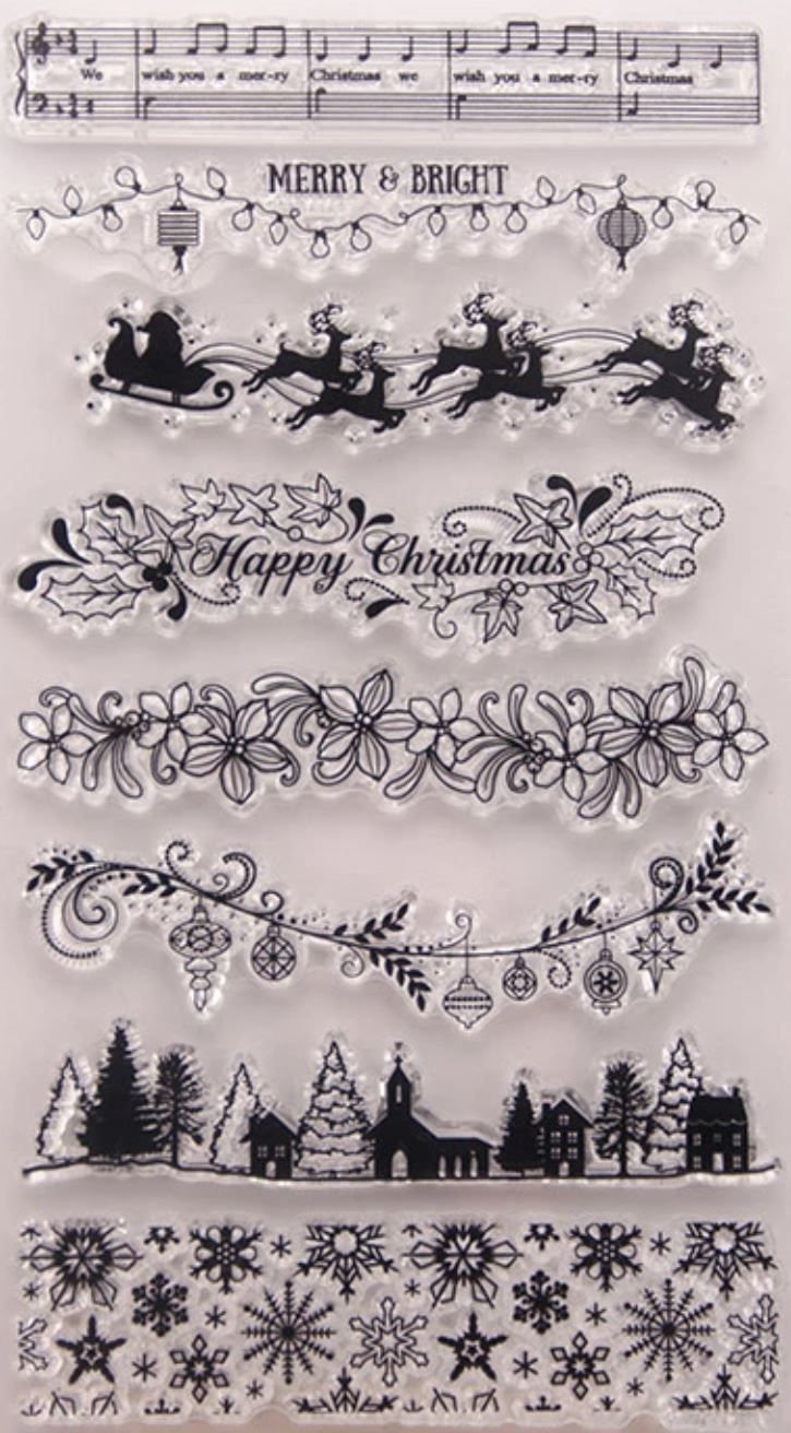 Timbri: Silikonstempel Bordüre Weihnachten – Nuovo e nell'imballaggio originale da Kaltbrunn venduto da schere-stein-papier