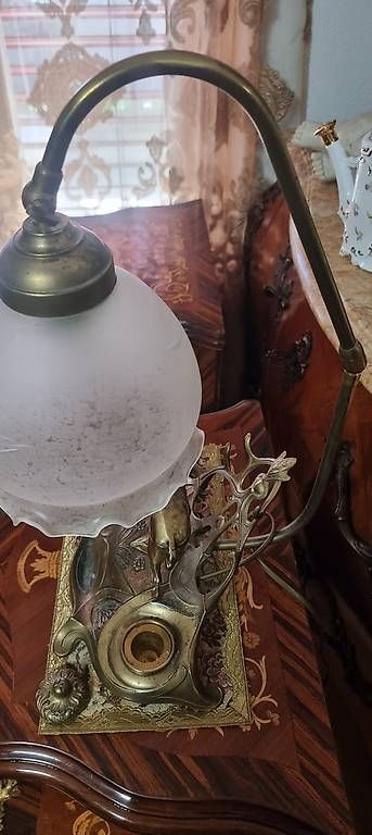 Lampade: Antikes Jugendstil Schreibset mit Lampe – Usato da Kaufdorf venduto da Nati-Nati 2
