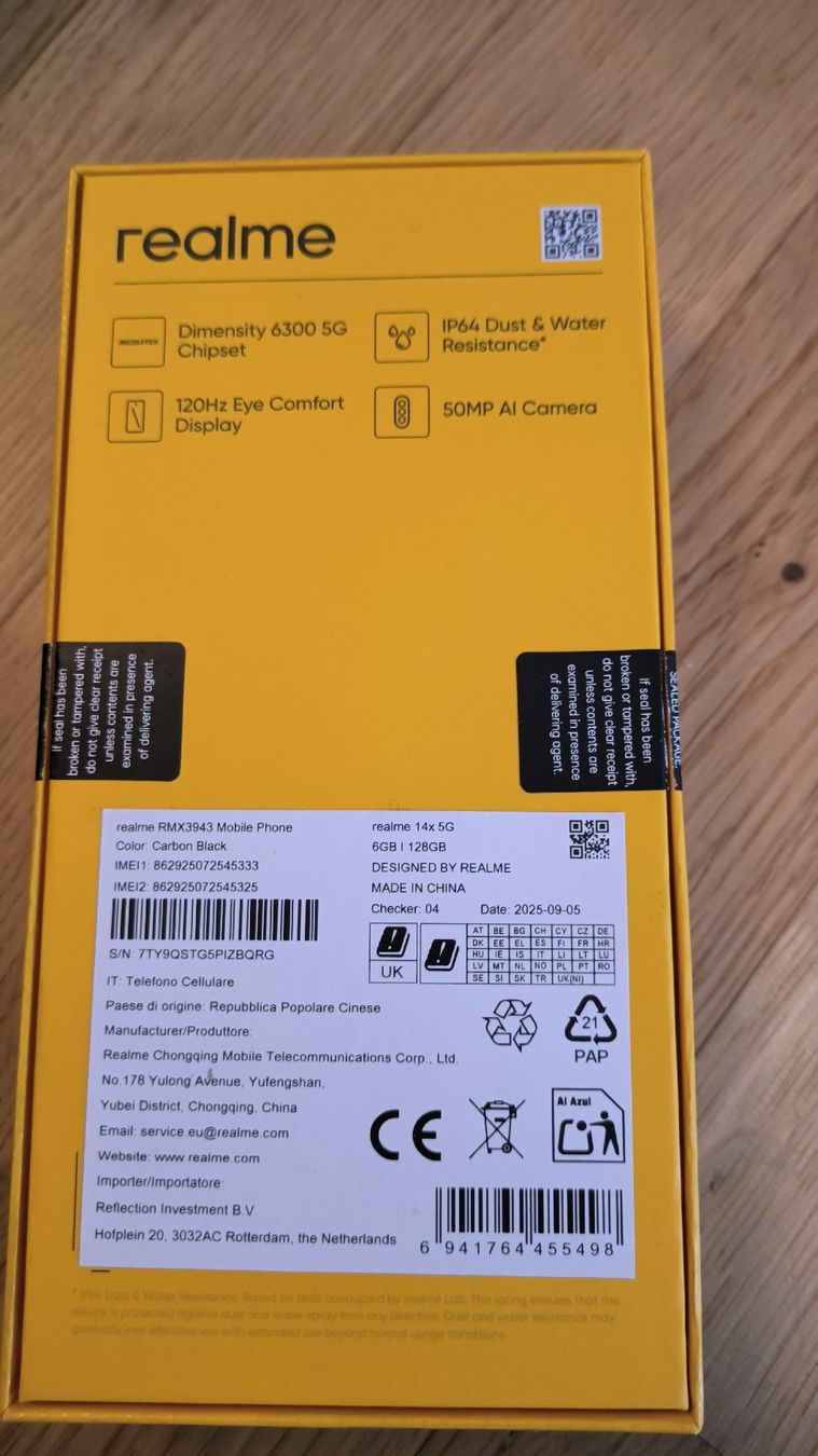 Realme Telefoni cellulari / Smartphones: Realme 14x 5G wie neu – Nuovo (secondo la descrizione) da Kirchleerau venduto da Mr.Spock1 1