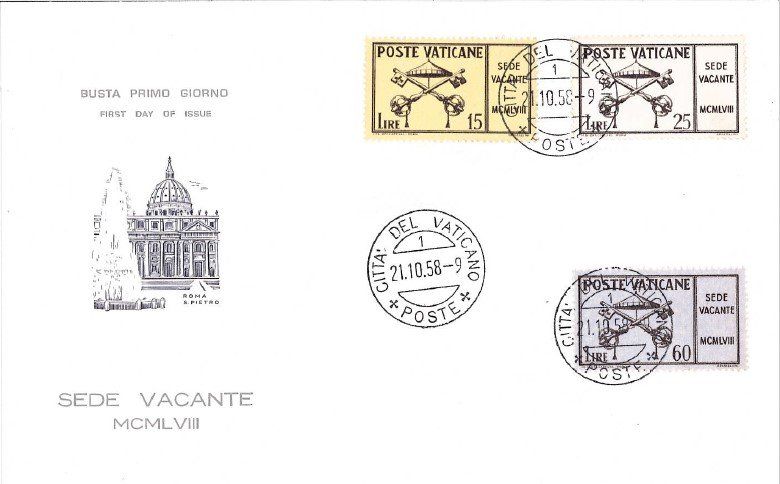 Tutti i francobolli: Vatikan FDC 1958 – Usato da Bellach venduto da qsearch