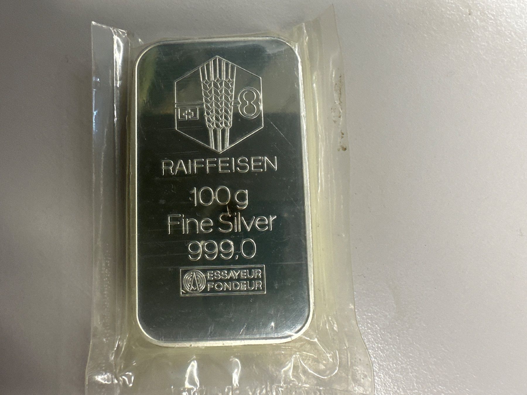 Métaux précieux: 100g Silberbarren Raiffeisen – Neuf avec emballage d'origine à Herisau par herau