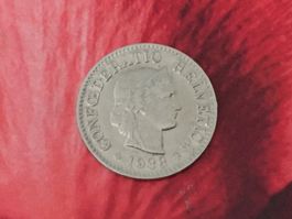 5 Rappen 1938 Ni, ss-vz, nur 1,0 Mio!