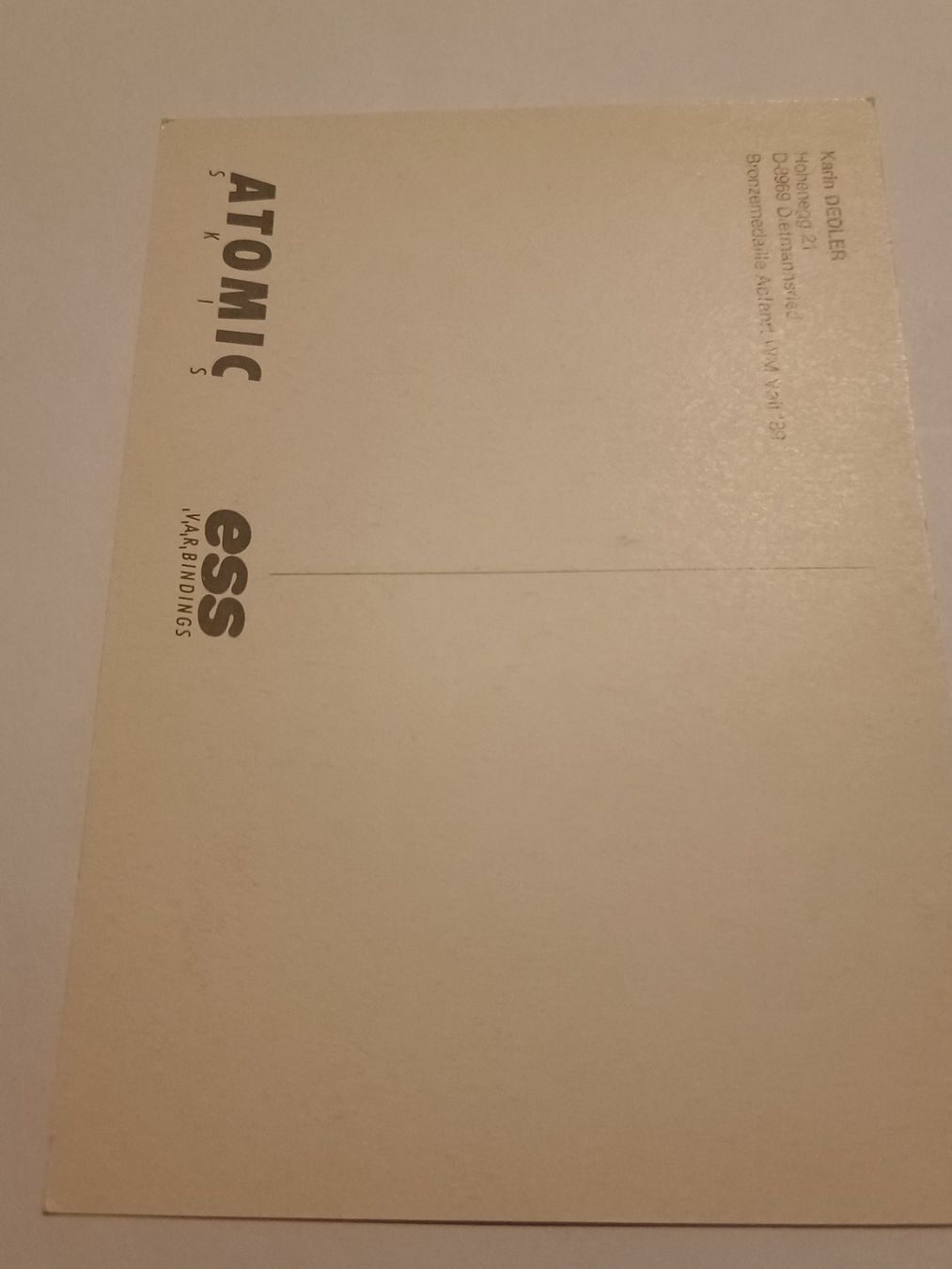 Autogramme: Karin Dedler - handsigniert – Gebraucht aus Menziken von Artographs 1