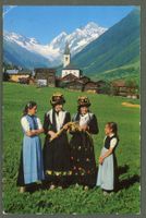 AK col Lötschental VS Trachtenmädchen Lötschlücke ≈ 1960