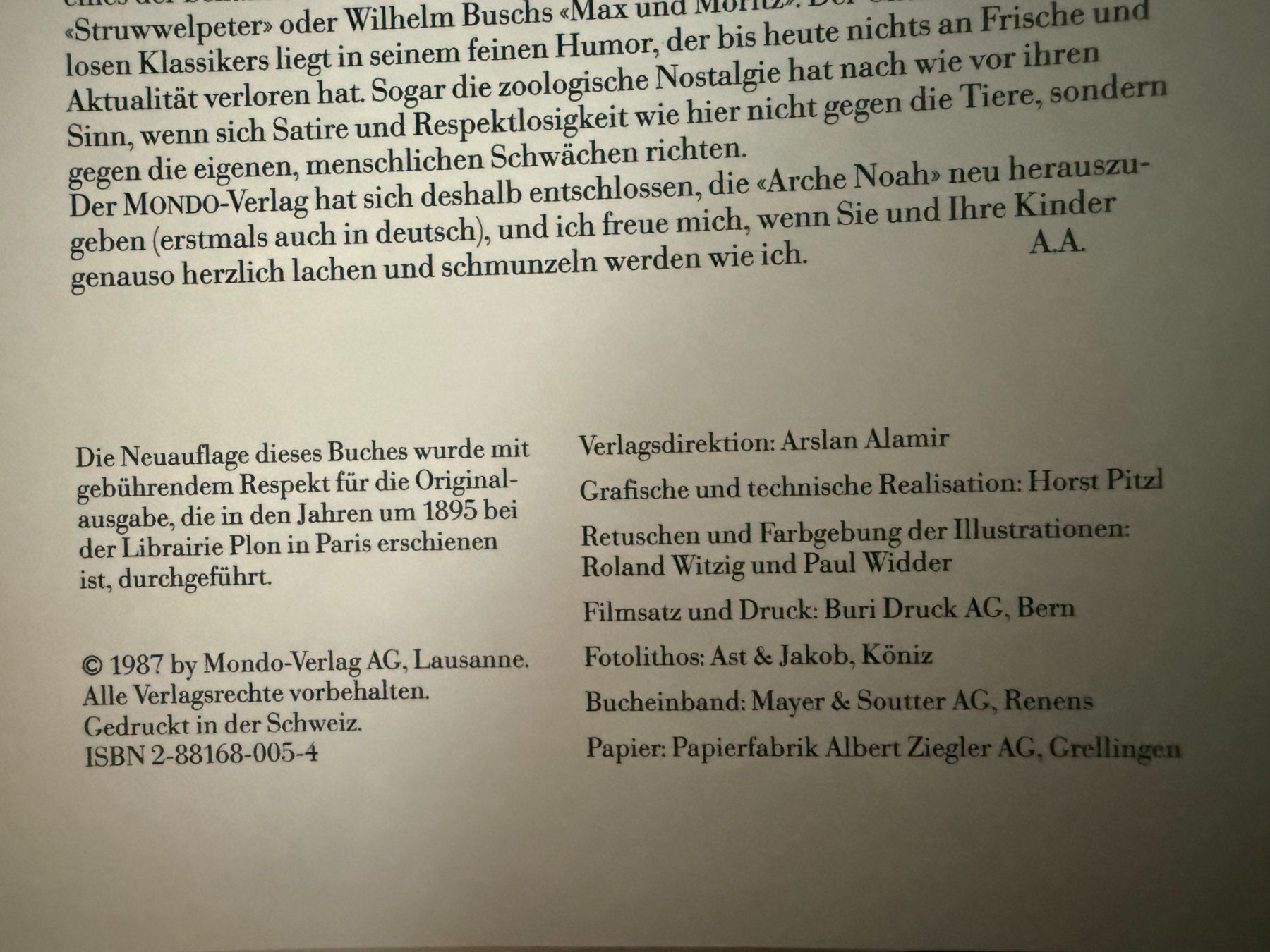 Libri: Bilderbuch Die Arche Noah von P. Giugou und A. Vimar – Usato da Subingen venduto da ArtBead 2