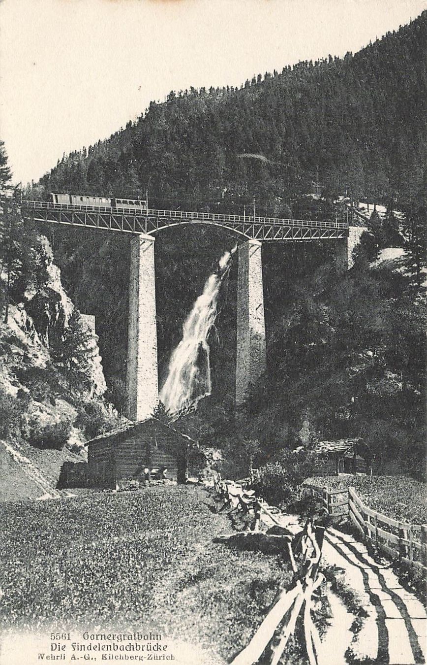 Cartoline postali: Gornergrat bahn findelenbachbrücke – Usato da Biasca venduto da Blenio71