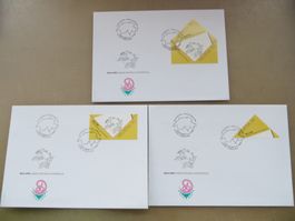 3 Briefe FDC 125 J. Weltpostverein 1999