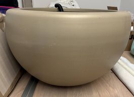 Pflanzentopf rund beige Metallico