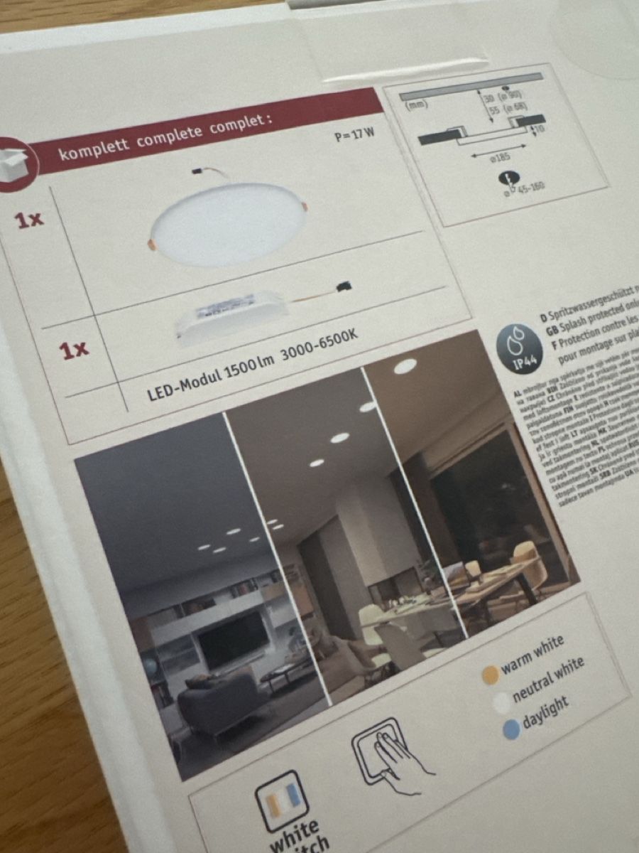 Paulmann Lampadari & plafoniere: Paulmann Veluna VariFit LED Ceiling Light 14W 45-160mm – Nuovo (secondo la descrizione) da Dübendorf venduto da ClaraS. 2