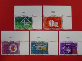 1982 Serie ET-Vollstempel auf Nr.663-667 +Ecktabs !