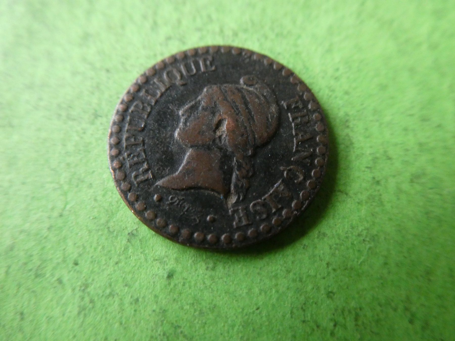 Alle Münzen: Frankreich 1849 A, 1 Centime – Gebraucht aus Hinterforst von Rohusri 1
