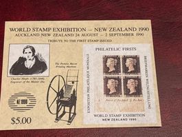 Ticket Neuseeland 1990 Welt-Briefmarkenausstellung Aukland