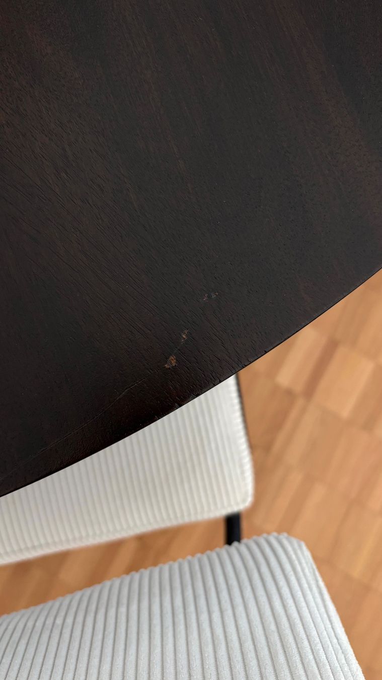 Tavoli: 110cm - Runder Esstisch aus dunklem Mangoholz – Nuovo (secondo la descrizione) da Basel venduto da yannis_s 2
