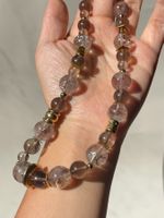 Premium Edelstein Halskette Rauchquarz 18k vergoldet