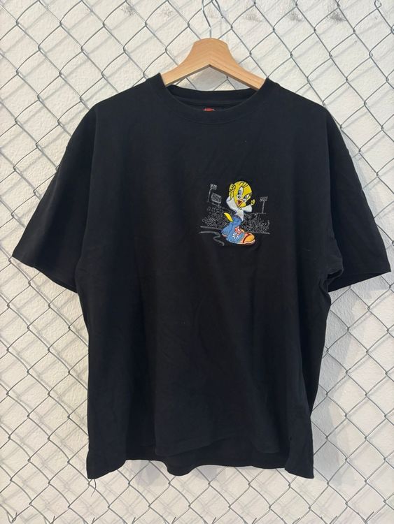 90'S Looney Tunes Tweety character print T-shirt, men's size XL (approx.) unclear white type Vintage Second Hand