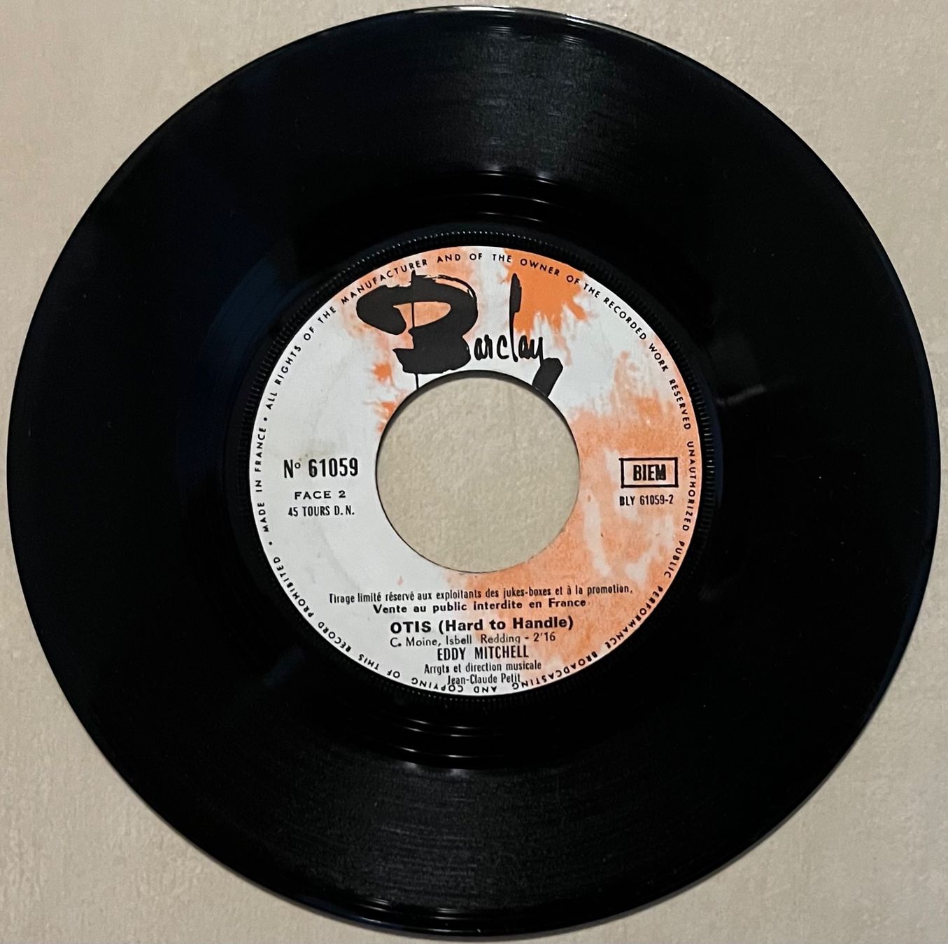 Dischi in vinile: EDDY MITCHELL - SEULS LES ANGES ONT DES AILES / OTIS – Usato da Bussigny venduto da vinyl-pas-cher 1