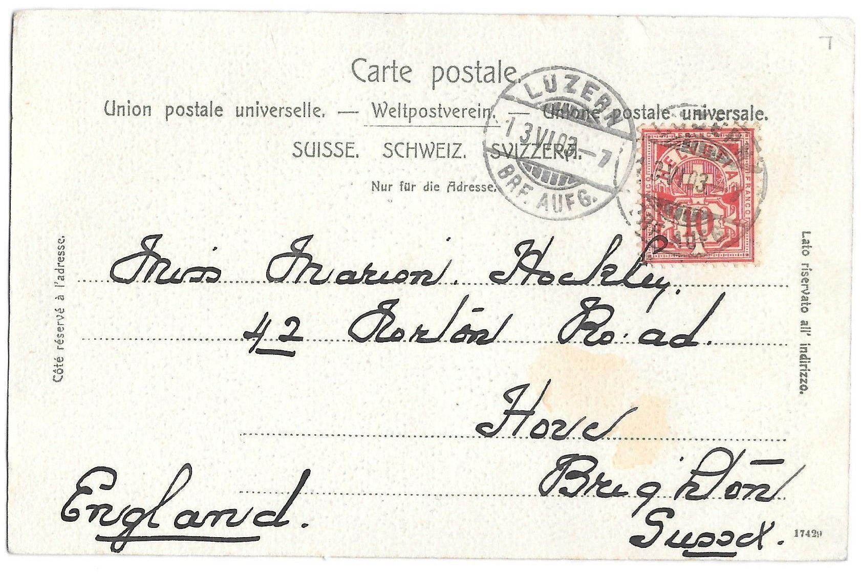 Cartoline postali: Luzern Sonnenbergbahn – Usato da Olten venduto da clotaldi 1