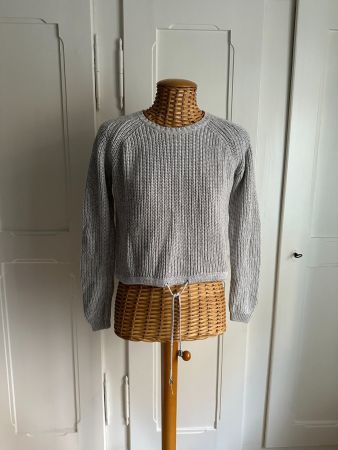 Cropped Strickpullover hellgrau XS