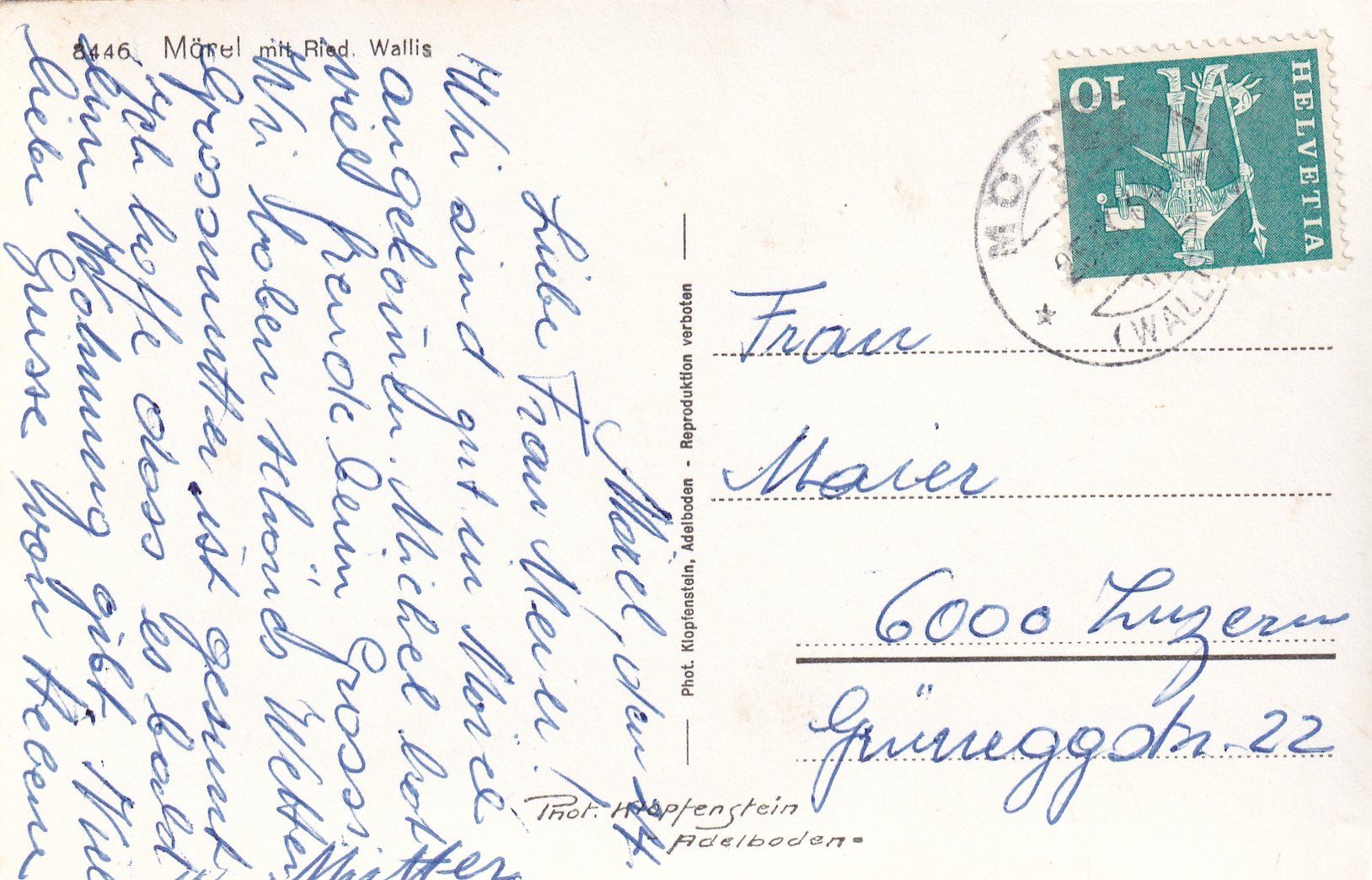 Cartoline postali: Mörel mit Ried /aw – Usato da Hombrechtikon venduto da Rudolf07 1
