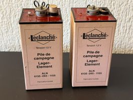 2 Leclanché Batterien Trockenelemente für Feldtelefone 1,5 V