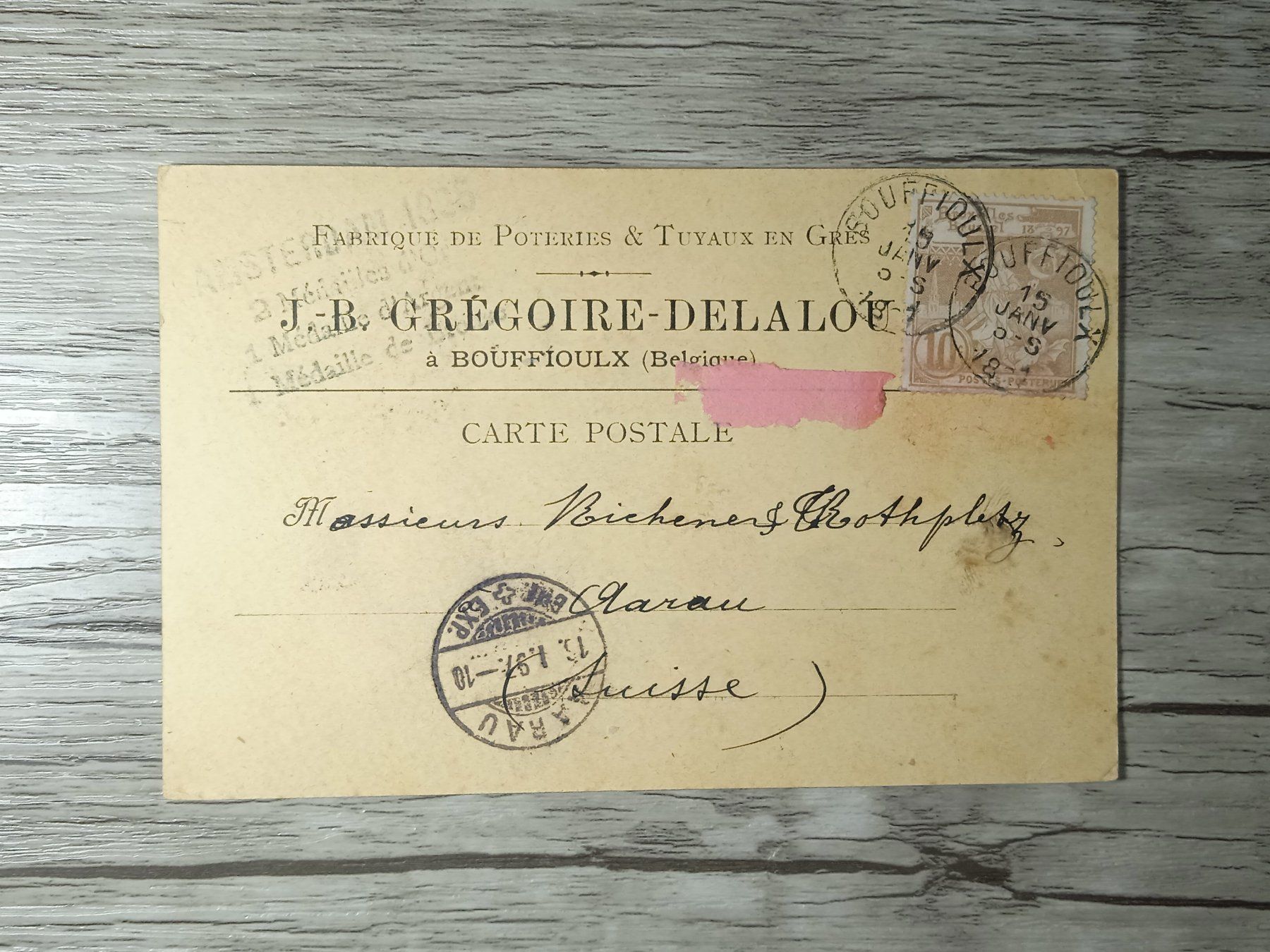 Alle Briefmarken: TR45 Carte Postale + Timbre Belgique 1897 – Gebraucht aus Cousset von Patrick_Collections
