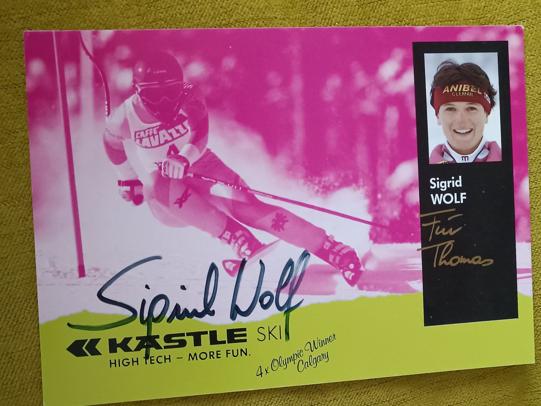Autografi: Sigrid Wolf - Ski - handsigniert alte Karte – Usato da Menziken venduto da Artographs