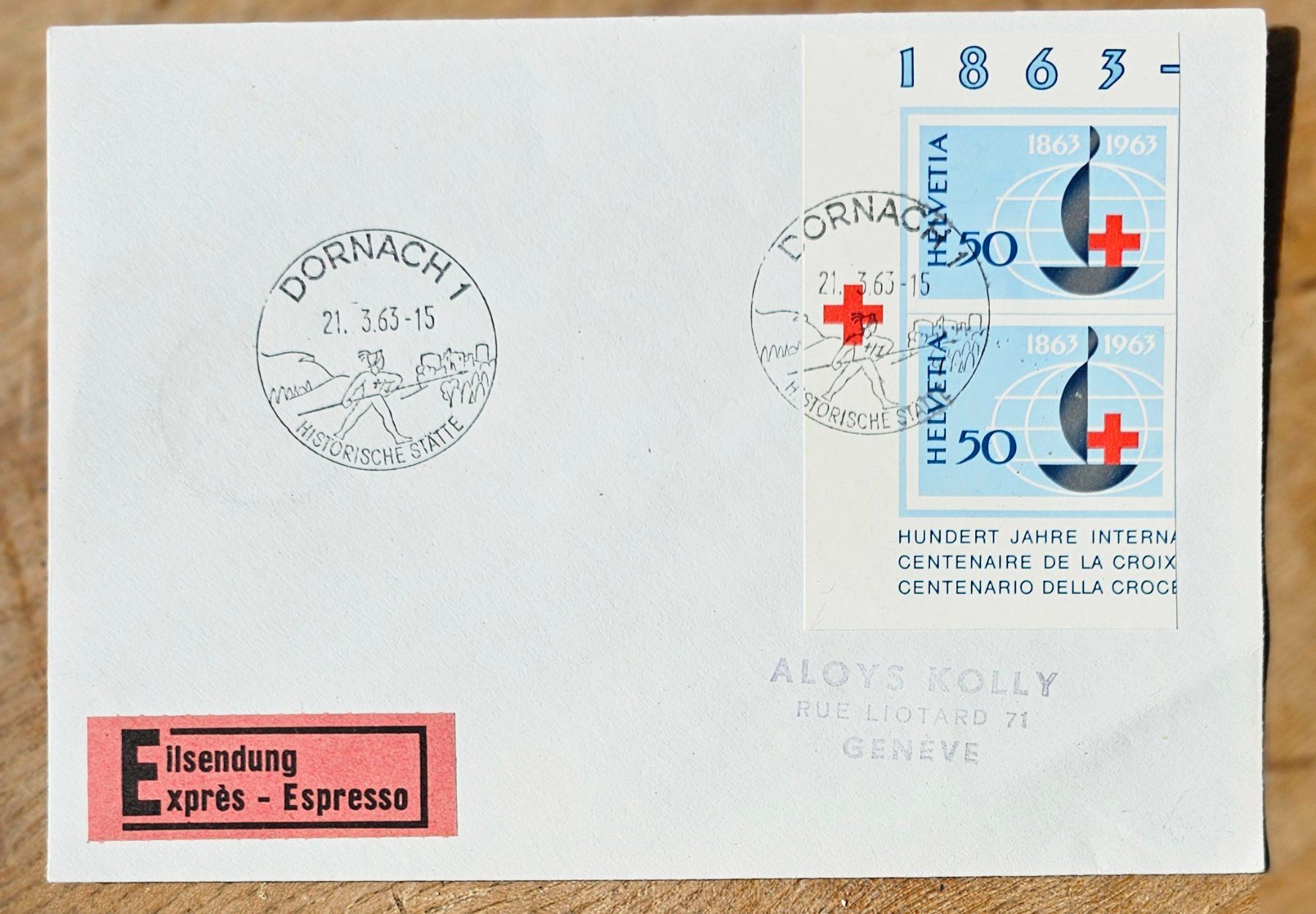 Alle Briefmarken: Sst Brief DORNACH 21.3.63 – Neu (gemäss Beschreibung) aus Les Valettes von Nuba1