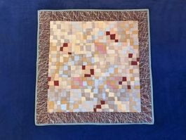Patchwork Quilt "Muscheln am Strand" Unikat 70 x 70 cm