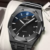 Herren Armbanduhr Edelstahl Business Uhr Datum Kalender