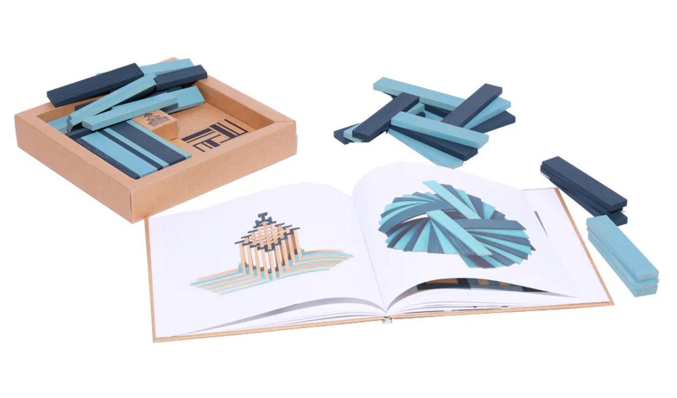 Kapla Kit di costruzioni: Kapla Holzbausteine Set Blau mit Buch NEU – Nuovo e nell'imballaggio originale da Winterthur venduto da nelead 2